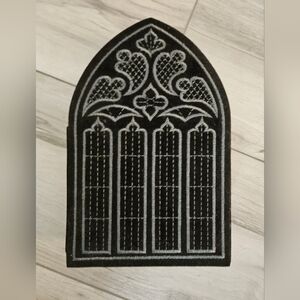 Killstar Black and Silver Gothic Arched Door Mat